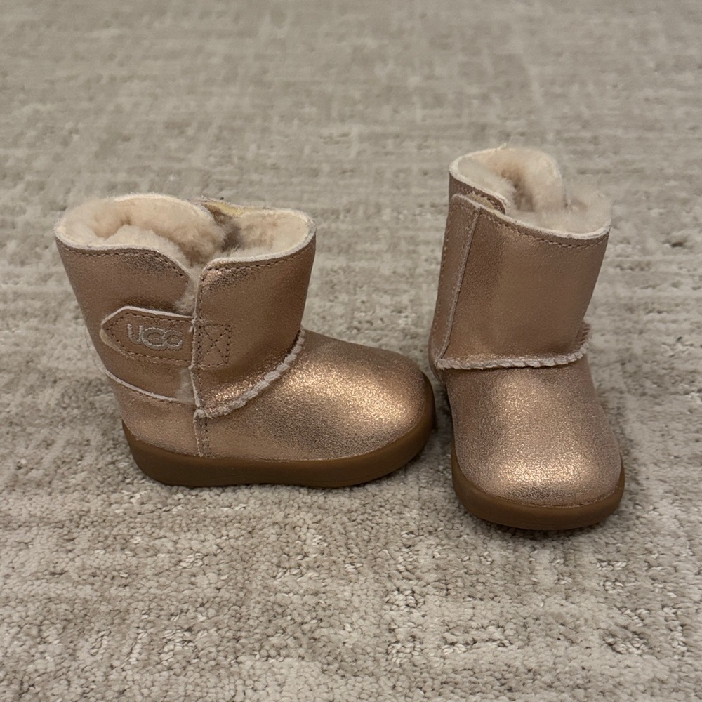 UGG Kids Keelan Glitter Metallic Shearling Boots